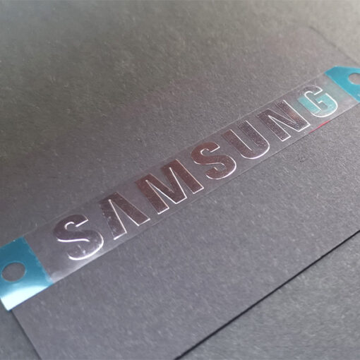 Samsung Metallaufkleber JTT-Logos | China Professionelle Hersteller von benutzerdefinierten metallischen Logoaufklebern, Fabrik