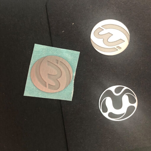 Brushed finish metal sticker 6 JTT logos | China Professional Custom Metallic Logo Stickers Manufacturers, Factory