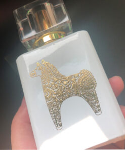 Adhesivo metálico perfume 3 logos JTT | Fabricantes de pegatinas con logotipos metálicos personalizados profesionales de China, fábrica