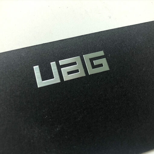 Adesivo in metallo UAG 2 loghi JTT | Produttori, fabbrica di adesivi con logo metallico personalizzato professionale in Cina