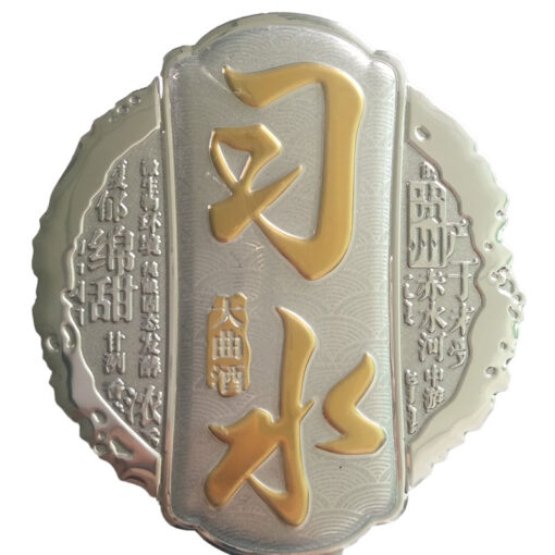 Etichetta adesiva personalizzata con placca elettrolitica personalizzata in metallo con logo in metallo galvanico 3D impermeabile per bottiglia di vino